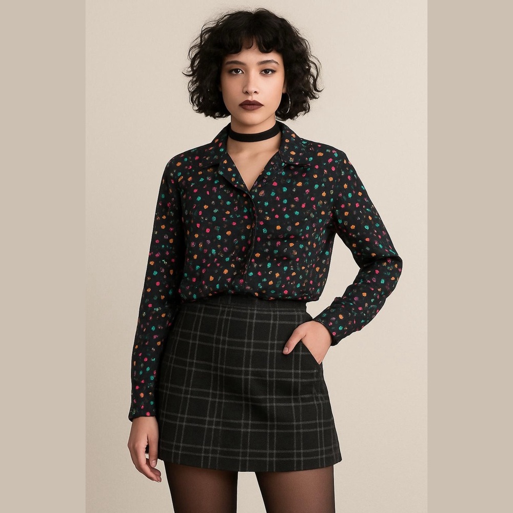 Vintage Partners By Mervyns Womens Blouse 10 Retro 90s Streetwear Y2K Whimsigoth
